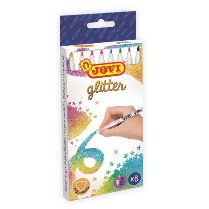 ROTULADOR JOVI GLITTER 8 COLORES