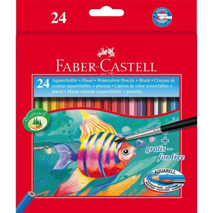 LAPIZ FABER ACUARELABLE CON PINCEL 24 COLORES