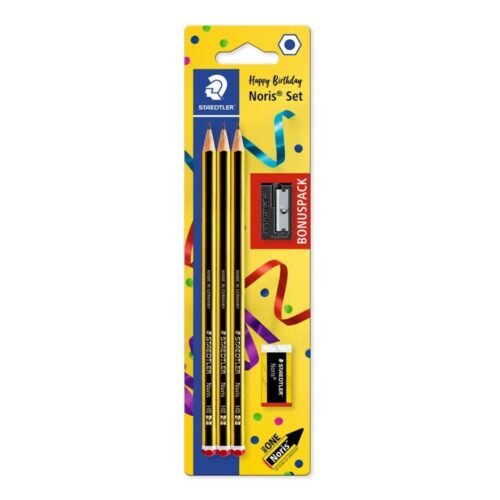 LAPIZ STAEDTLER NORIS BLISTER 3/U+AFILALAPIZ+GOMA