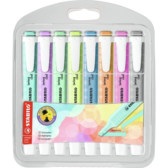 FLUORESCENTE STABILO SWING PASTEL BLISTER 8UDS