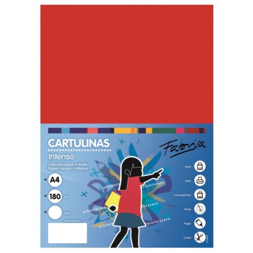 CARTULINAS FABRISA A4 50H 180GR ROJO