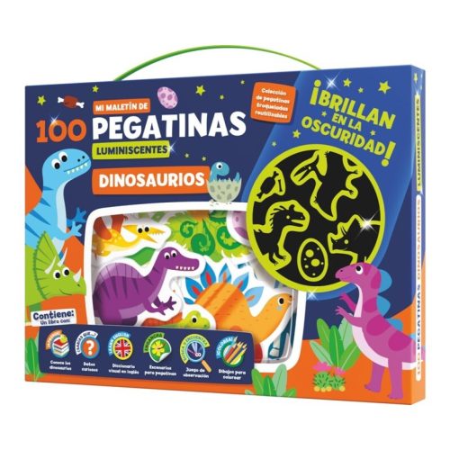 MALETIN 100 PEGATINAS LUMINISCENTES - DINOSAURIOS