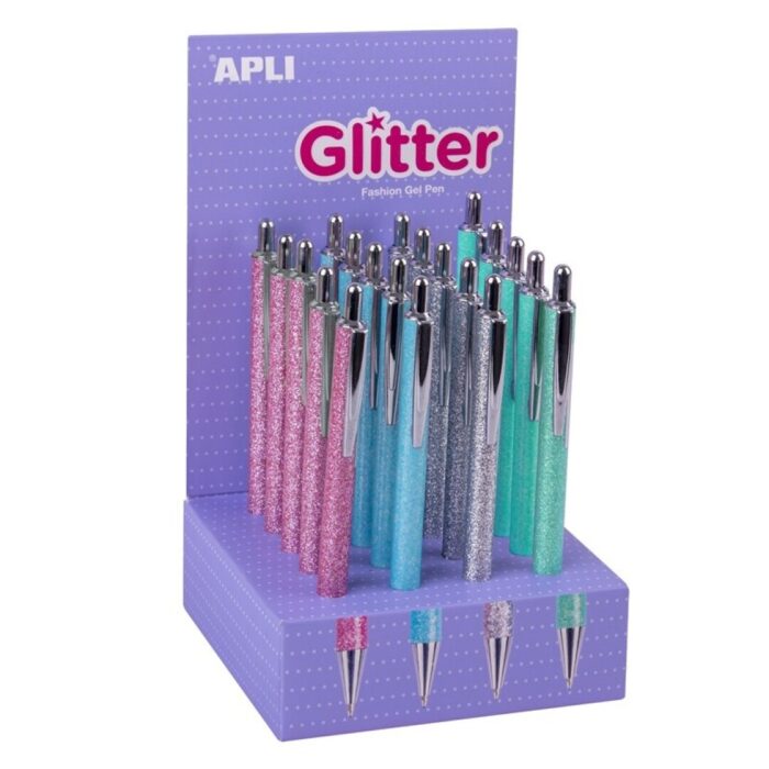 BOLIGRAFO APLI GLITTER PEN 20UNID