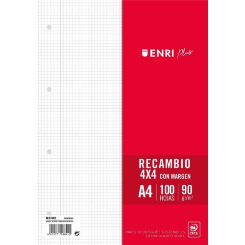 RECAMBIO ENRI A4 100H 4T C-4 90GRAMOS