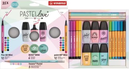 SET ESCRITURA STABILO PASTEL LOVE 35 PIEZAS