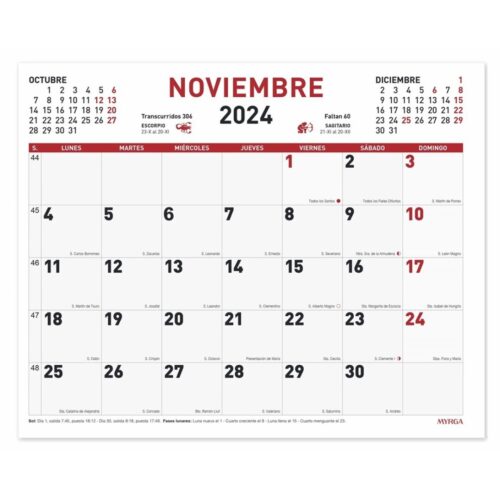 CALENDARIO PLANNING MENSUAL 2024 30X24.7CM