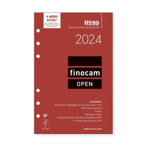 RECAMBIO AGENDA FINOCAM R599 SEMANA VISTA