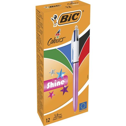 BOLIGRAFO BIC 4 COLORES SHINE ROSA ELECTRICO