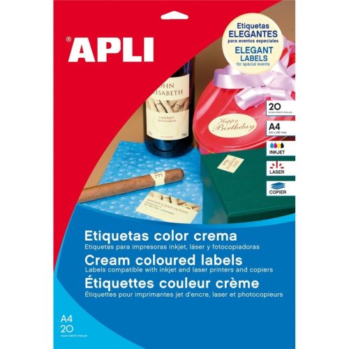 ETIQUETA A4 APLI CREMA 210X297 20HOJAS