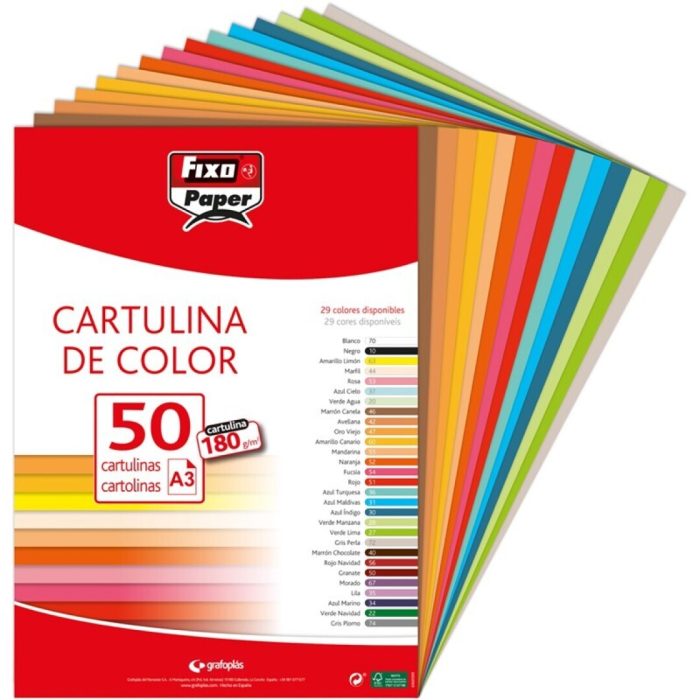 CARTULINAS FIXO A3 VERDE MANZANA 180GR