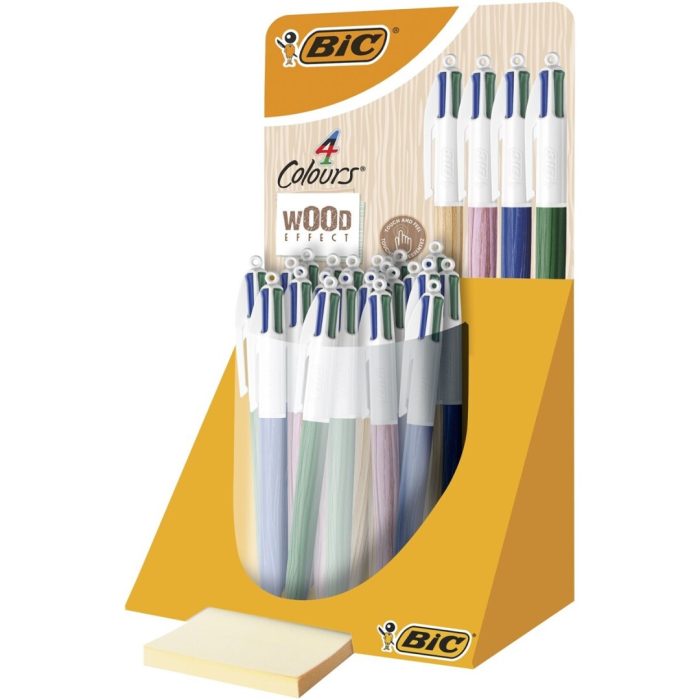 BOLIGRAFO BIC 4 COLORES WODD EXP.30/U