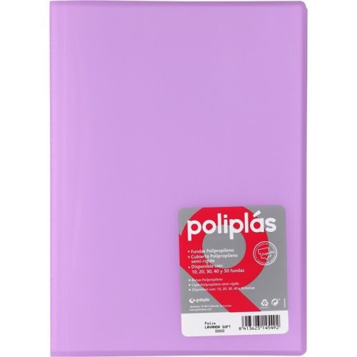 CARPETA FUNDAS G.P.POLIPLAS A4 20/F.TRANSP.LAVA SF