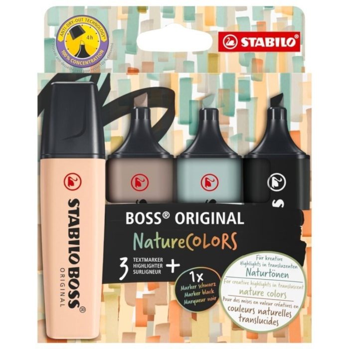 FLUORESCENTE STABILO BOSS NATURE BLISTER 4UDS MOD.2