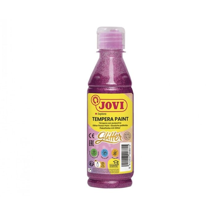 TEMPERA JOVI 250ML.GLITTER ROSA