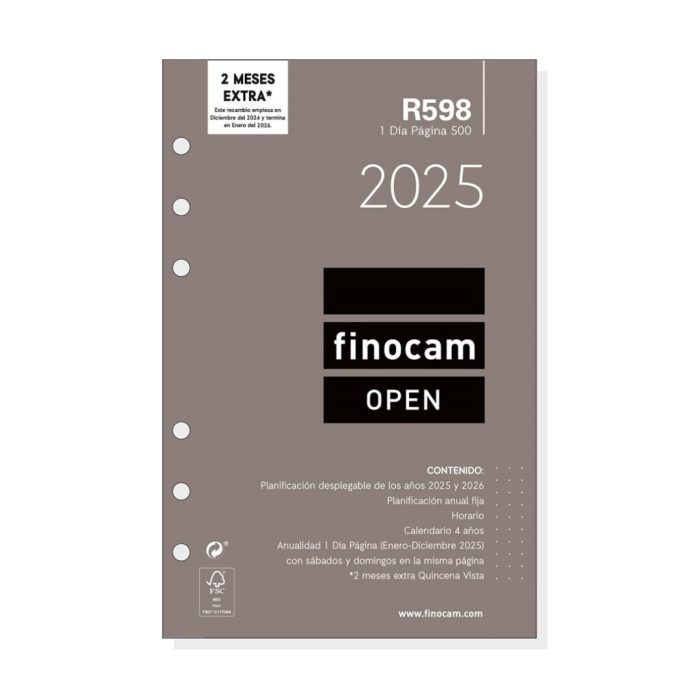 RECAMBIO AGENDA FINOCAM R598 DIA PAGINA