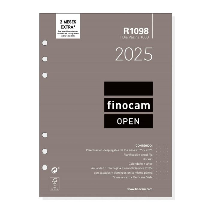 RECAMBIO AGENDA FINOCAM R1098 DIA PAGINA