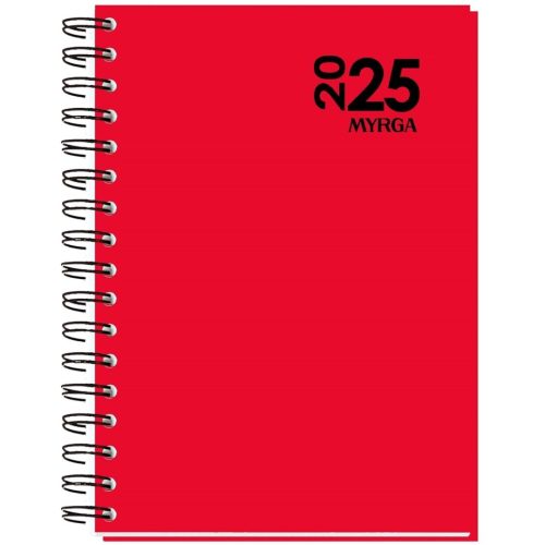 AGENDA MYRGA DUEÑAS 17X24 D/P CON ESPIRAL ROJO