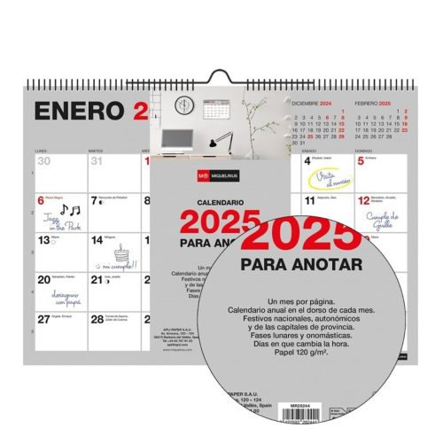 CALENDARIO PARED A4 P/ESCRIBIR BASIC 25