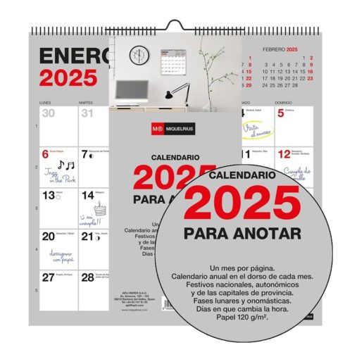 CALENDARIO PARED 30X30 P/ESCRIBIR BASIC 25