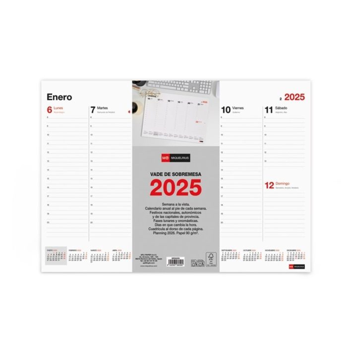 CALENDARIO VADE A3 ENCOLADO S/V BASIC 25