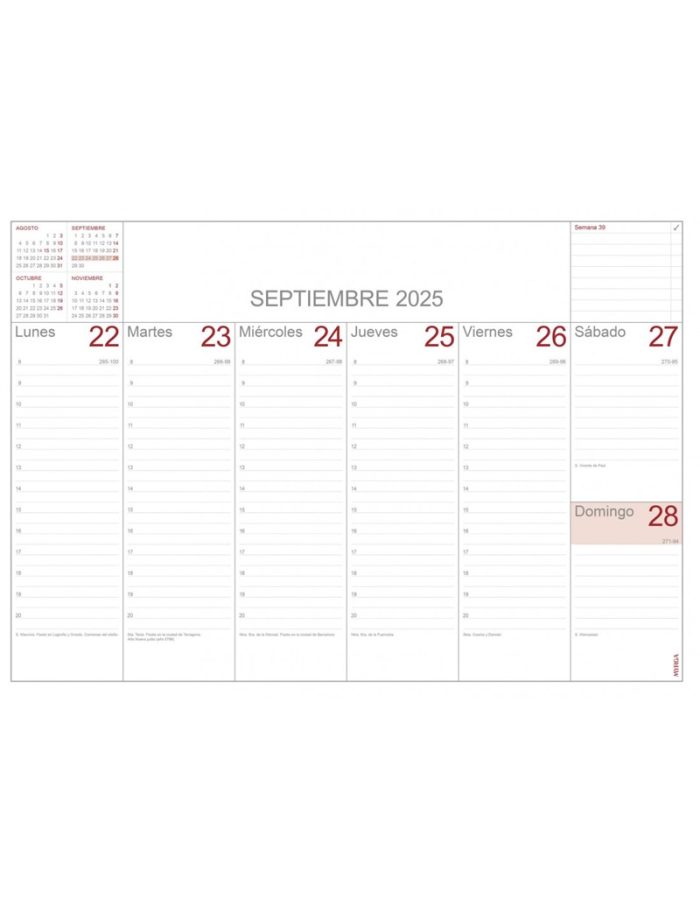 CALENDARIO PLANING MYRGA 2025 WEEKPLAN