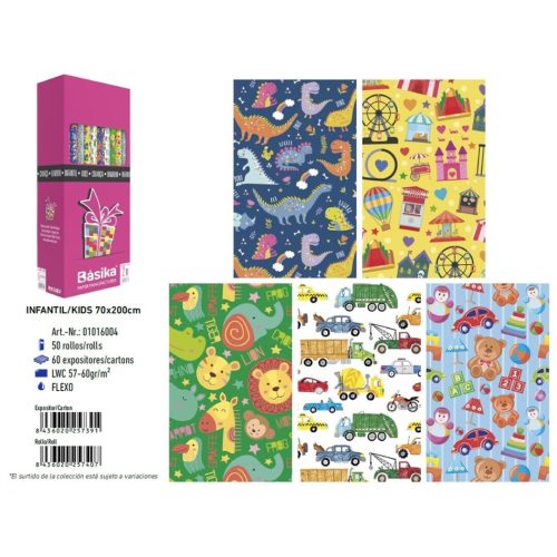 PAPEL REGALO ROLLO INFANTIL 70X2