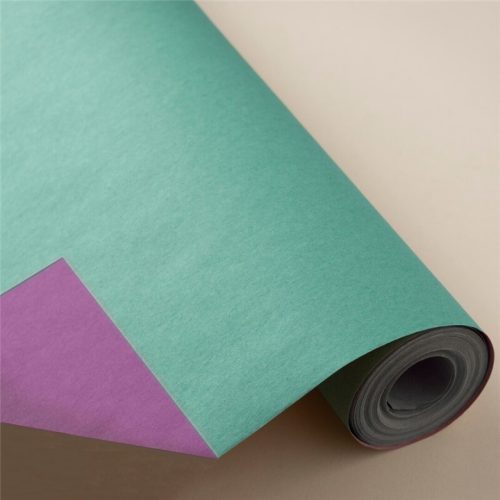 PAPEL REGALO ROLLO 62CM. KRAFT VERDE/LILA