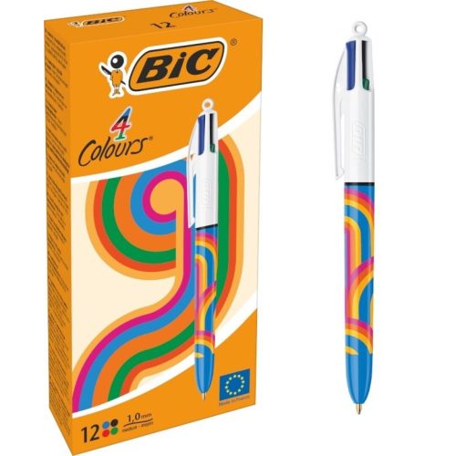 BOLIGRAFO BIC 4 COLORES LINES DECORS