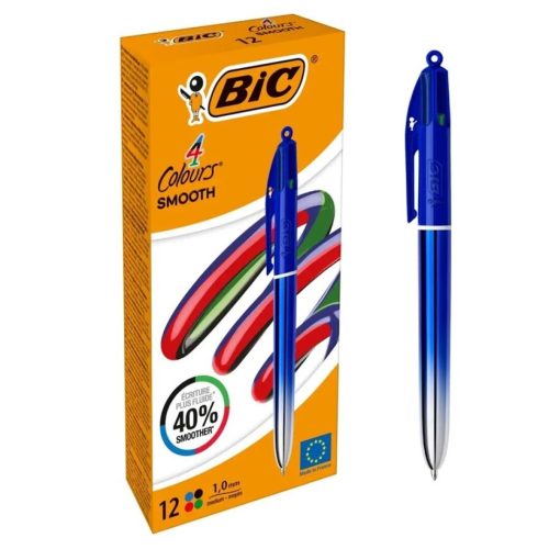 BOLIGRAFO BIC 4 COLORES SMOOTH GRAD AZUL