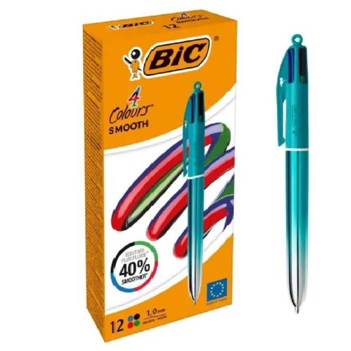 BOLIGRAFO BIC 4 COLORES SMOOTH GRAD.VERDE AZULADO