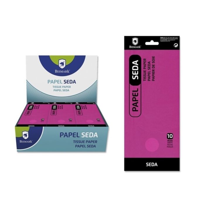 PAPEL SEDA BLISTER FUCSIA BOLSA DE 10 HOJAS